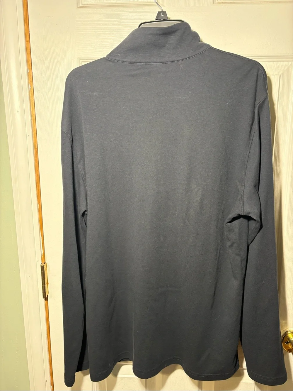 Michael Kors Men's Black Zip Mock-Neck Sweater with Gray Trim
